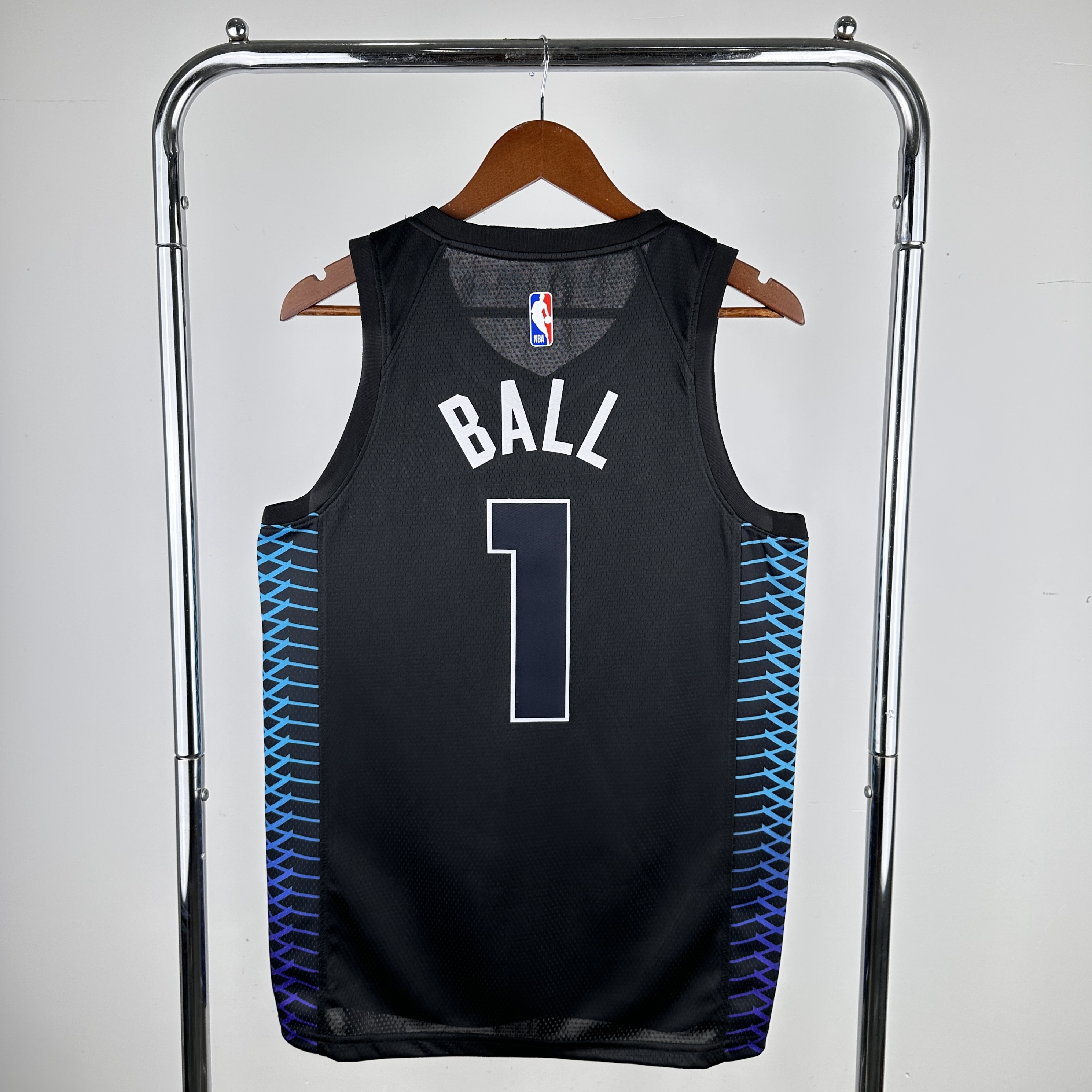 Men Charlotte Hornets #1 Ball Black City Edition 2024 NBA Jersey->boston celtics->NBA Jersey